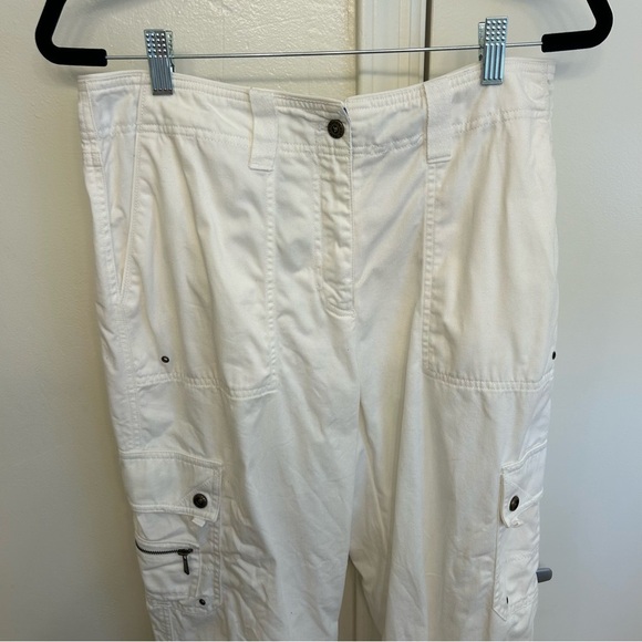 Ralph Lauren White Cargo Pants Women’s Size 10 100% Cotton - Picture 2 of 11
